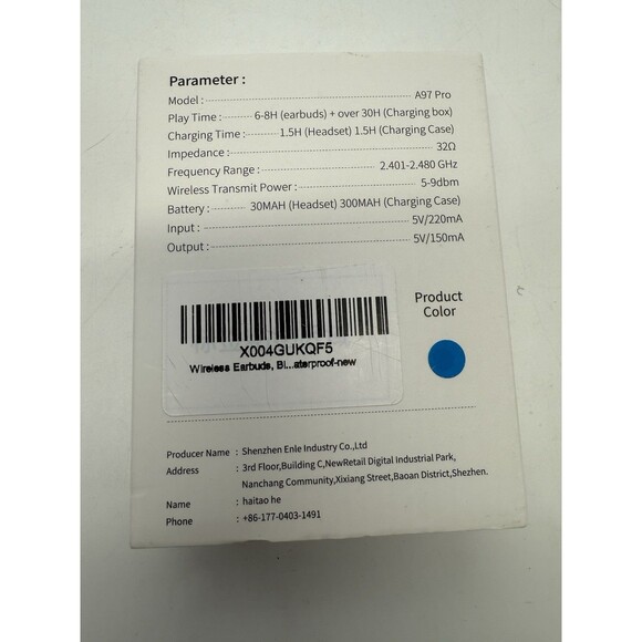 Xinwld A97 Pro Wireless Earbuds Blue - Picture 9 of 9